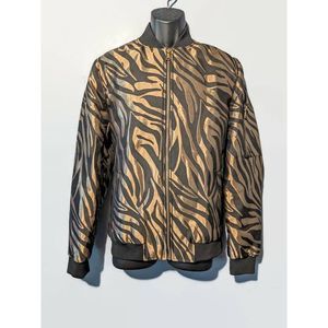 INC International Concepts Men's Regular-Fit Metallic Tiger Stripe Bomber Jacket